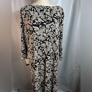 Perceptions New York Elegant Black and White Paisley Dress